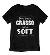 Idee regalo T-Shirt Uomo Nera Tee101 Tg M Non Sono Grasso Sono Soft Age Print