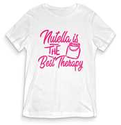 Idee regalo T-Shirt Uomo Bianca Tee158 Tg L Nutella Is The Best Therapy Age Print