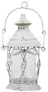 Idee regalo Lanterna Shabby in ferro finitura bianca anticata L17,5xPR17xH30 cm