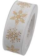 Idee regalo Nastro 20m x 40mm Bianco Stelle Oro Goldina