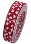 Idee regalo Nastro 20m x 25mm Rosso Con Stelle Bianche Goldina