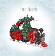 Cartoleria Biglietto Auguri Clear Creations Natale Trenino Origamo