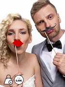 Idee regalo Photo booth Labbra 6 pezzi PartyDeco