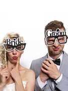 Giocattolo Props PUNTELLI wedding SELFIE Bride & Groom Glasses - photo - perfetti per foto matrimonio