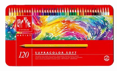 Cartoleria Matite colorate Caran d'Ache Supracolor Soft. Confezione in metallo 120 colori Caran d'Ache