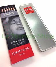Cartoleria Set Diegokoi Caran d'Ache 6 Matite Grafwood 6 Gradazioni in scatola metallo Caran d'Ache
