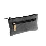 Idee regalo Portachiavi a bustina in pelle vintage con doppio anello Nero DuDu