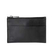 Idee regalo Portachiavi Uomo Donna in Vera Pelle a Bustina Borsellino con Zip Design Minimal 1 anello Nero DuDu