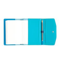 Cartoleria Porta Agenda in Pelle morbida Organizer formato A6 Blocco e Matita inclusi con Chiusura a bottone Blu DuDu