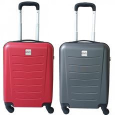 Idee regalo Coppia Trolley 20" Gmv Valigia Rigida Bagaglio A Mano Abs Rosso E Fumo GianMarco Venturi