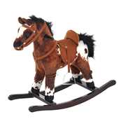 Giocattolo Homcom Cavallo a Dondolo con Suoni in Peluche e Legno di Pioppo,