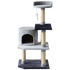 Idee regalo Albero Tiragraffi per Gatti di 3 livelli con Topolino Grigio, 48x48x100cm PawHut