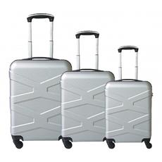 Idee regalo Set 4 pezzi, 3 Trolley 28"-24"-20" e Beauty Case Gmv Valigie Rigide Abs. Argento. 011st-Silver GianMarco Venturi