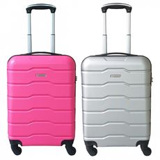 Idee regalo Coppia Trolley 20" Gmv Valigia Rigida Bagaglio A Mano Abs Argento E Fucsia GianMarco Venturi