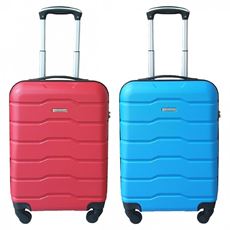 Idee regalo Coppia Trolley 20" Gmv Valigia Rigida Bagaglio A Mano Abs 009d -Rosso Light Blu GianMarcoVenturi