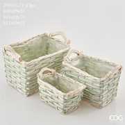 Idee regalo Cesto Willow Rettangolare Alto 20x29x21cm Verde/bianco Enzo De Gasperi