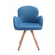 Idee regalo HomCom Moderna Sedia Poltroncina in Legno di Faggio, Blu, 55x53x81cm
