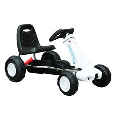 Giocattolo HomCom Go-Kart a Pedali per Bambini in Acciaio, Bianco e Nero, 83.5 x