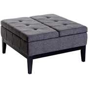 Idee regalo HomCom Poggiapiedi Ottomana con Vano Contenitore, Grigio,
