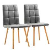 Idee regalo HomCom Set 2 Sedie Moderne Imbottite in Ecopelle e Legno, Grigio,