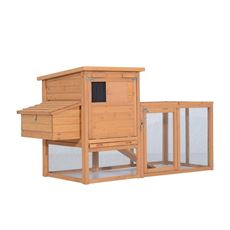 Idee regalo Pollaio Gabbia per Galline da Esterno con Zona di Corsa e Nido in Legno PawHut
