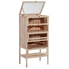 Idee regalo Gabbia per Roditori e Criceti a 4 Ripiani con Tetto Apribile in Legno 60x40x120cm PawHut