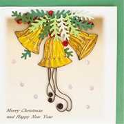 Cartoleria Biglietto Auguri Quilling Fatto A Mano Natal Campane Delle Feste Origamo