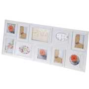 Idee regalo Portafoto 10 Posti 80X34Cm Bianco Accessori Decoro Casa Import
