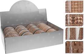 Idee regalo Nastro Decorativo Natalizio 1pz 4x270cm Oro Assortito Addobbi Regalo Natale Import