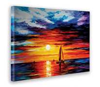Idee regalo Giallo Bus. Quadro. Stampa Su Tela Canvas. Lenoid Afremov. Touch Of Horizon. 50x70 Cm Giallo Bus