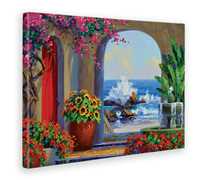 Idee regalo Giallo Bus. Quadro. Stampa Su Tela Canvas. Mikki Senkarik. Mare Mosso. 50x70 Cm Giallo Bus